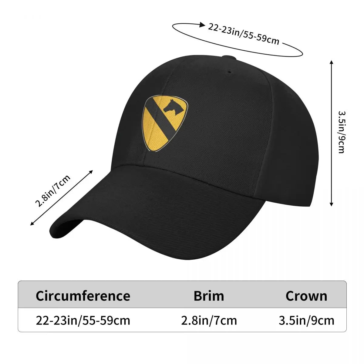 1st Cavalry Sunscreen Golf Baseball Cap