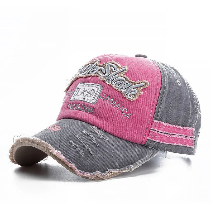 Washed Cowboy Letter Cotton Baseball Cap