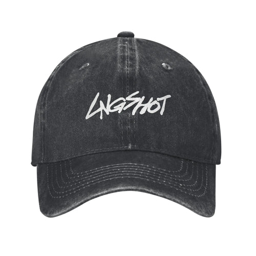 Kpop Lngshot Washed Hip Hop Logo Baseball Cap