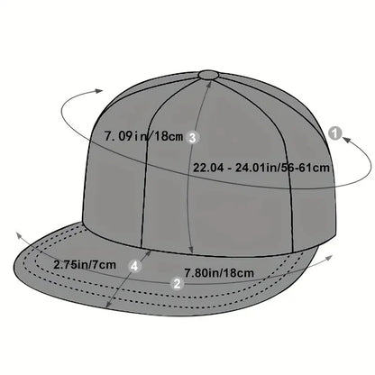 Simple V Embroidery Hip Hop Adjustable Snapback Cap