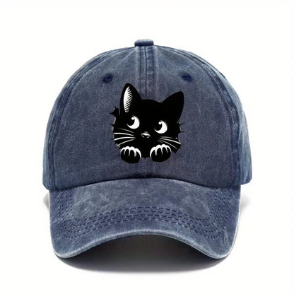 Cute Cat Print Adjustable Outdoor Baseball Cap