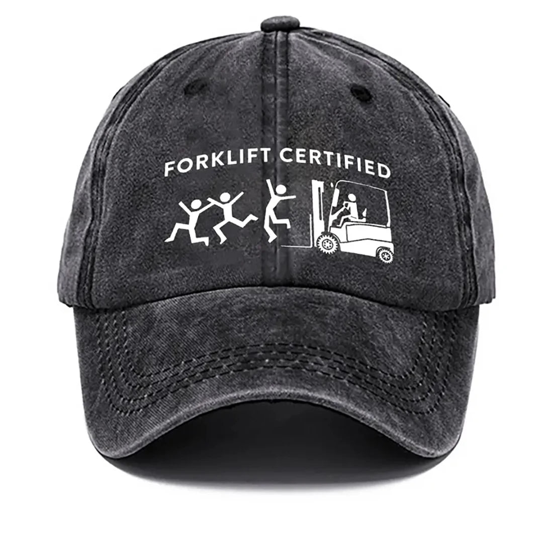 Forklift Operator Distressed Washed Vintage Baseball Cap