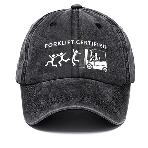 Forklift Operator Distressed Washed Vintage Baseball Cap