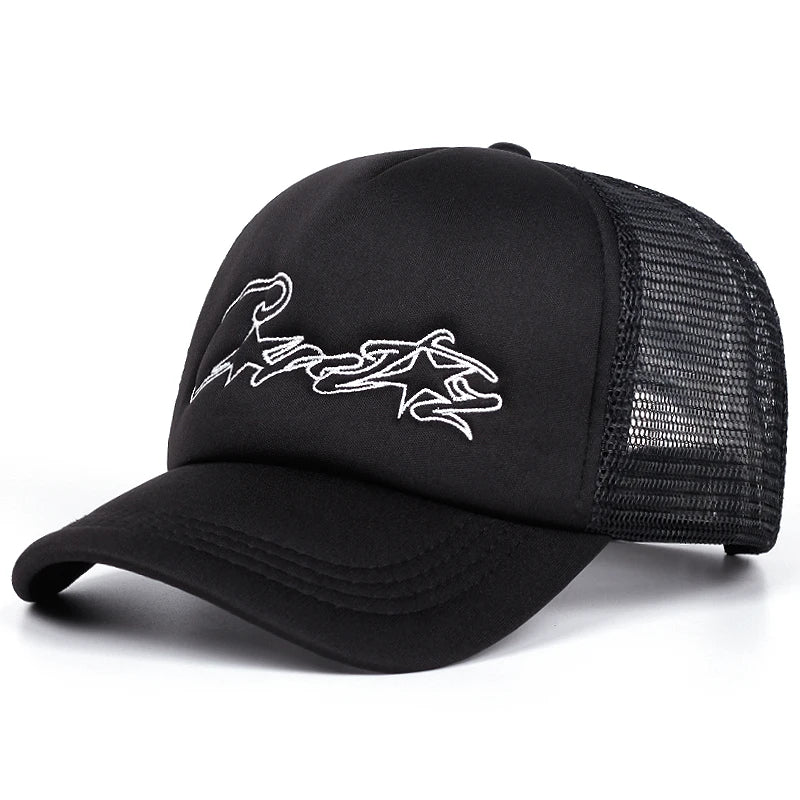 C Star Embroidered Mesh Baseball Hat