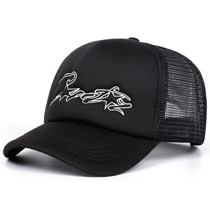 C Star Embroidered Mesh Baseball Hat