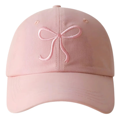 Cute Korean Bow Pink Baseball Cap