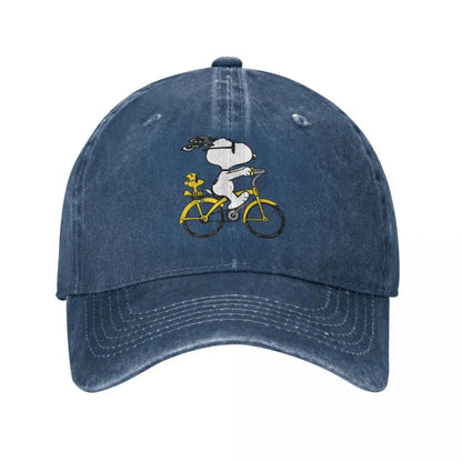 Vintage Snoopy Woodstock Riding Baseball Cap