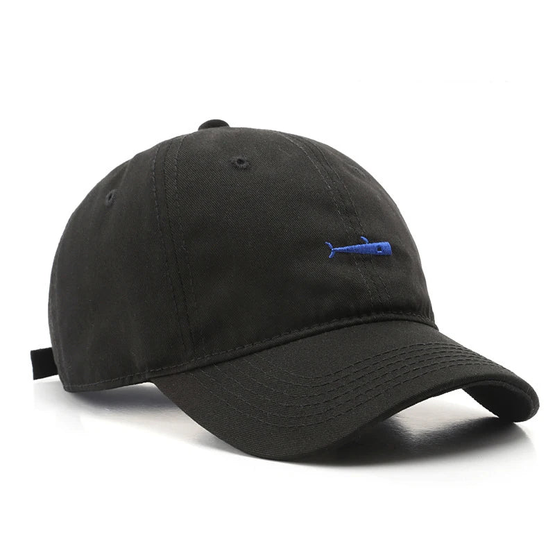 Simple Whale Embroidery Soft Cotton Baseball Cap