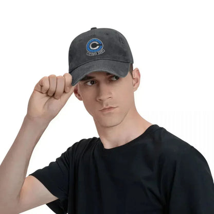 Capsule Corp Denim Trucker Print Baseball Cap
