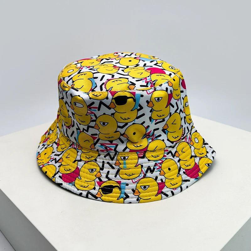 Yellow Duck Reversible Cartoon Bucket Hat