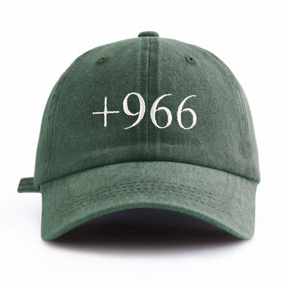Vintage +966 Embroidered Minimalist Dad Baseball Cap