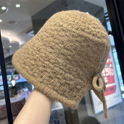 Korean Warm Solid Wool Bucket Hat