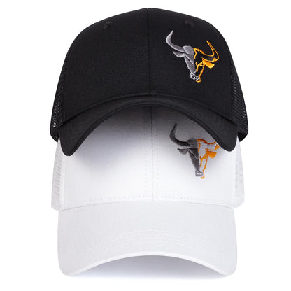 Unisex Ox Head Embroidery Baseball Net Caps