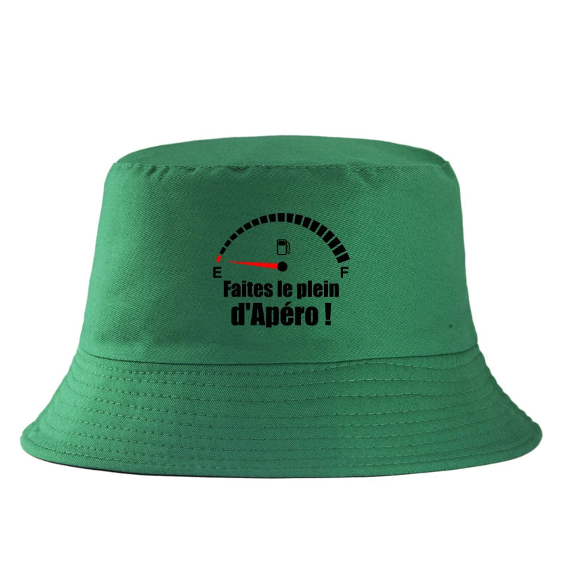 Funny French Apéro Cotton Summer Bucket Hat