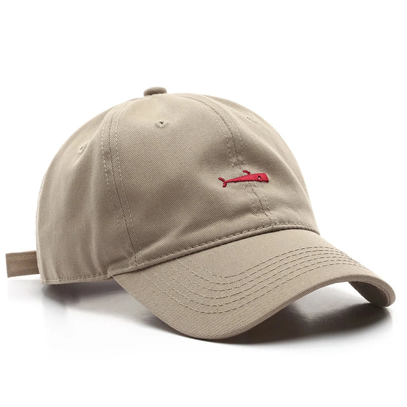Simple Whale Embroidery Soft Cotton Baseball Cap