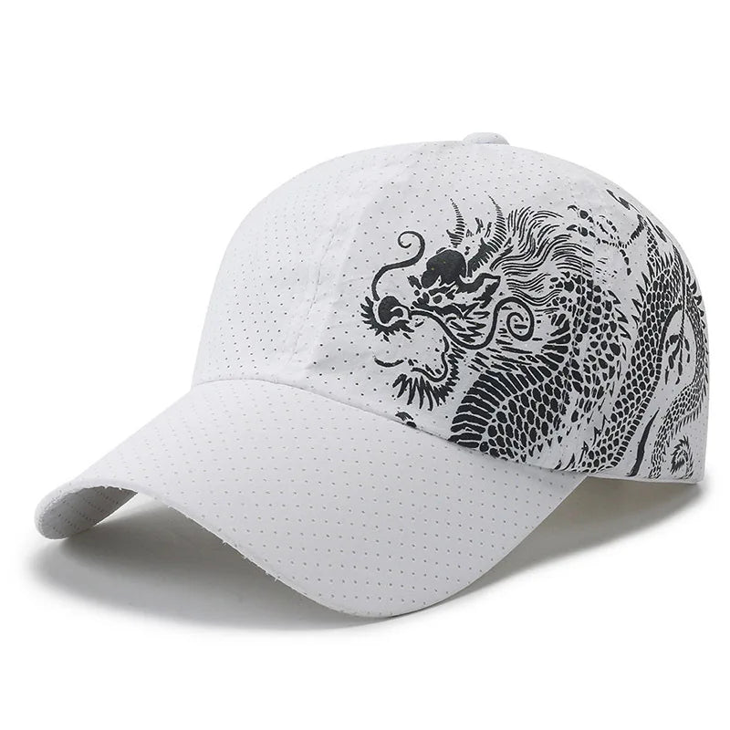 Unisex Dragon Pattern Quick-Dry Sports Baseball Cap