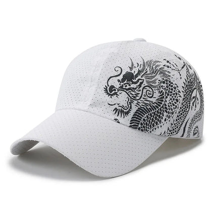 Unisex Dragon Pattern Quick-Dry Sports Baseball Cap