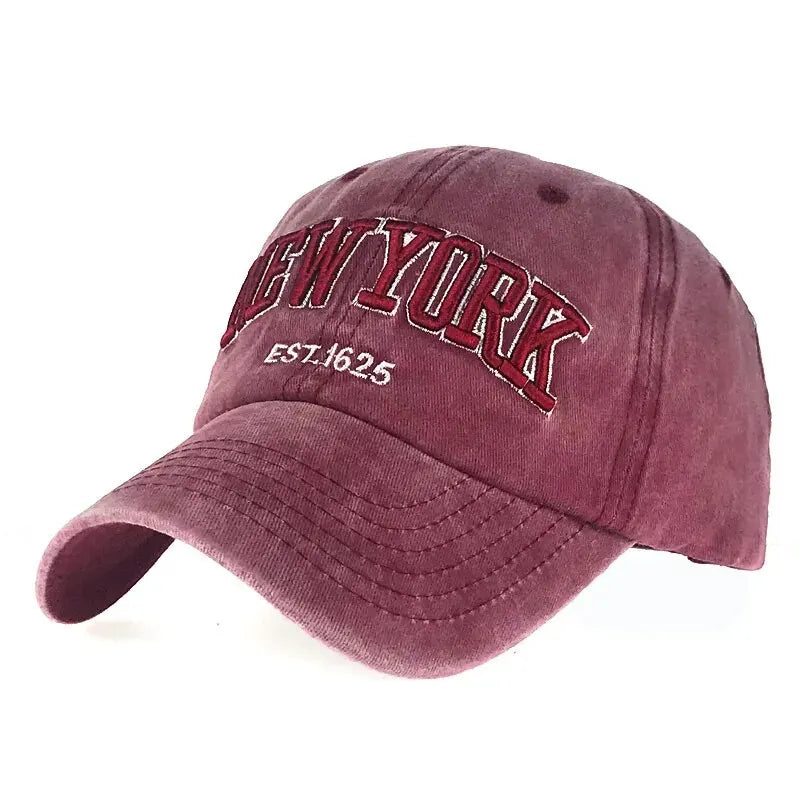 Unisex Vintage “New York” Embroidered Washed Baseball Cap