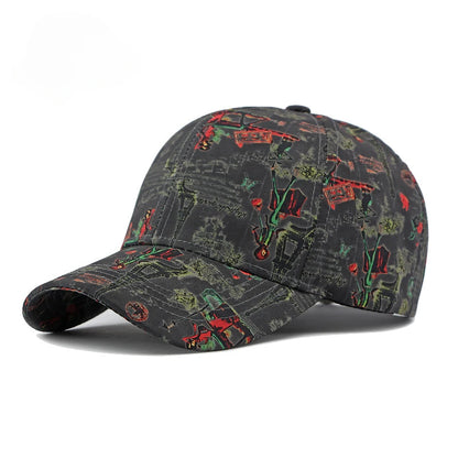 Spring Korean Printed Sunscreen Hard Cap Baseball Cap