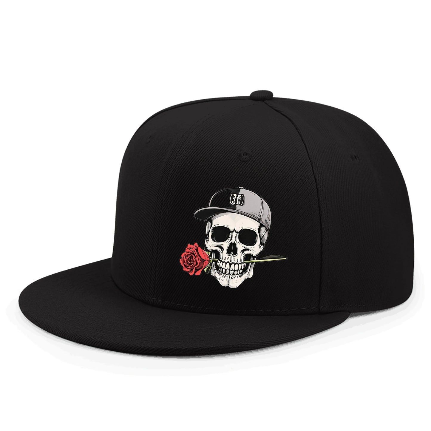 Unisex Skull Rose Vintage Hip Hop Snapback Cap