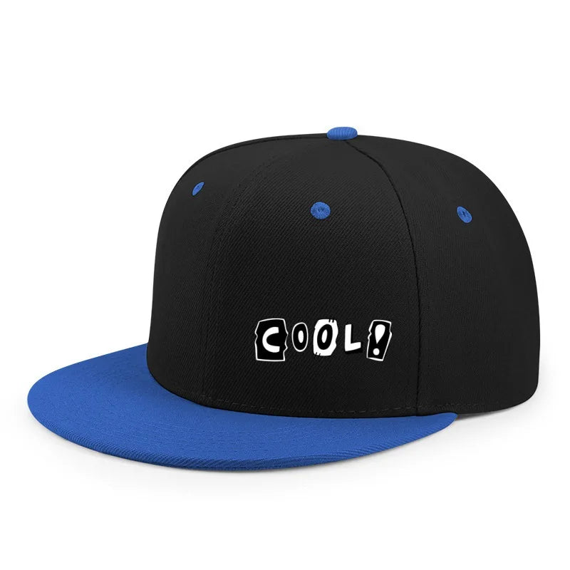 English Print Korean Hip Hop Flat Brim Baseball Hat
