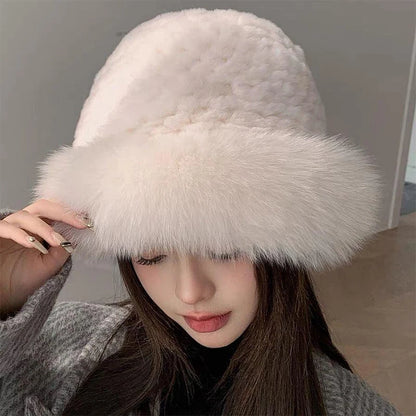 Fluffy Mongolian Fur Winter Bucket Hat
