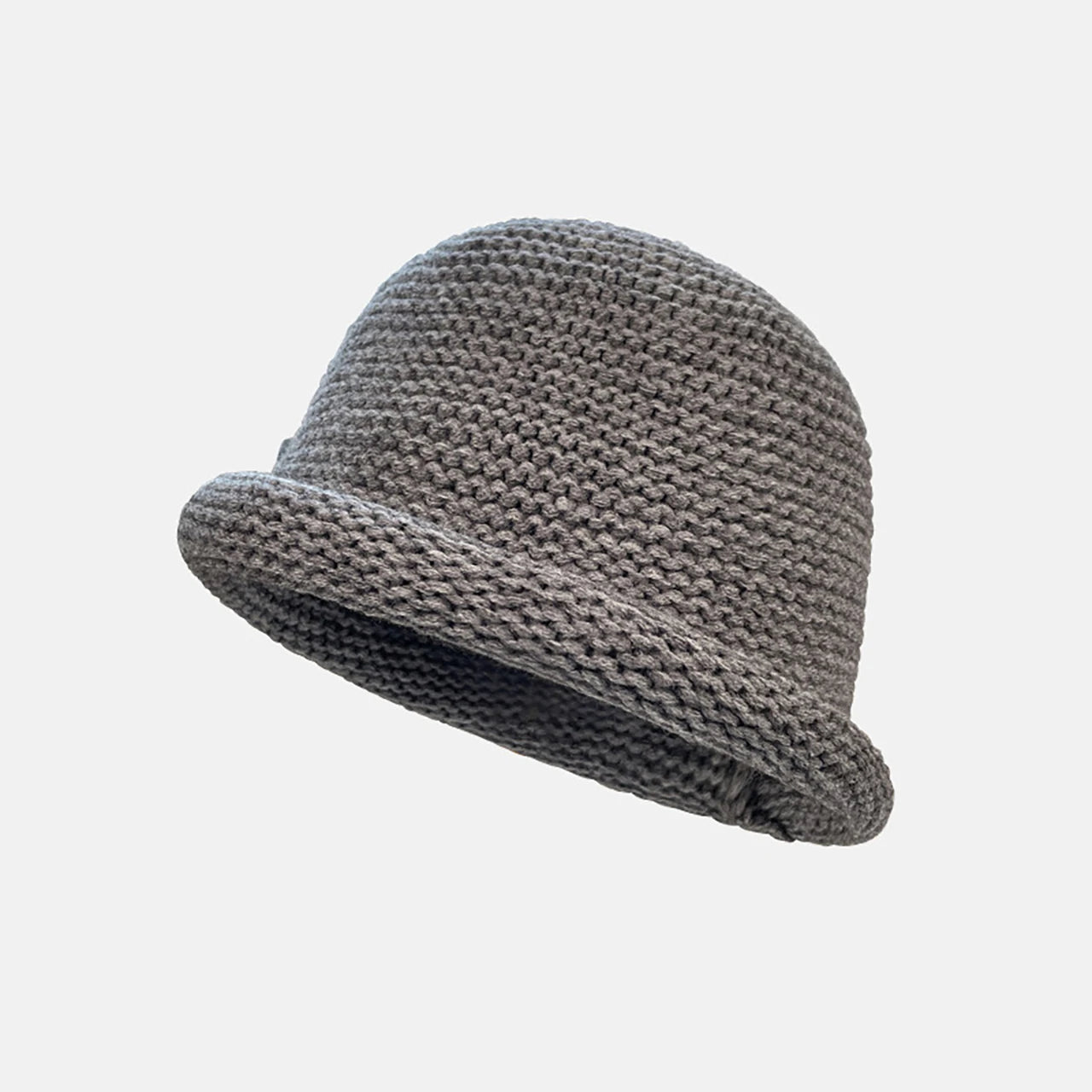 Rolled Edge Crochet Wool Bucket Hat
