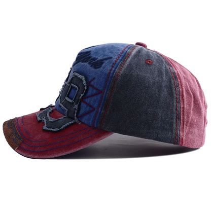 Unisex Washed Cotton Embroidered Letter Baseball Cap