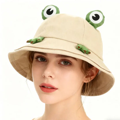 Cute 3D Frog Cartoon Bucket Hat