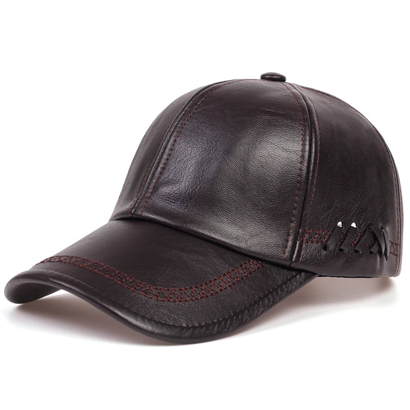 Fashion Winter Leather Baseball Cap