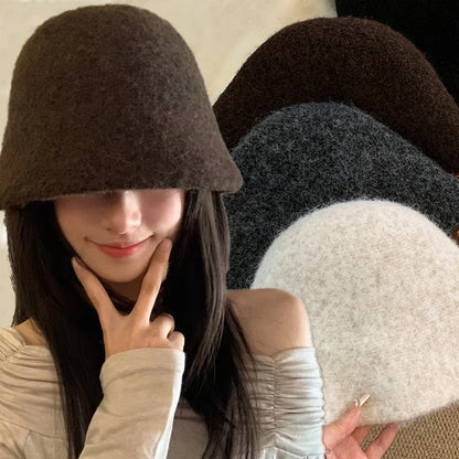 Retro Dome Wool Felt Bucket Hat
