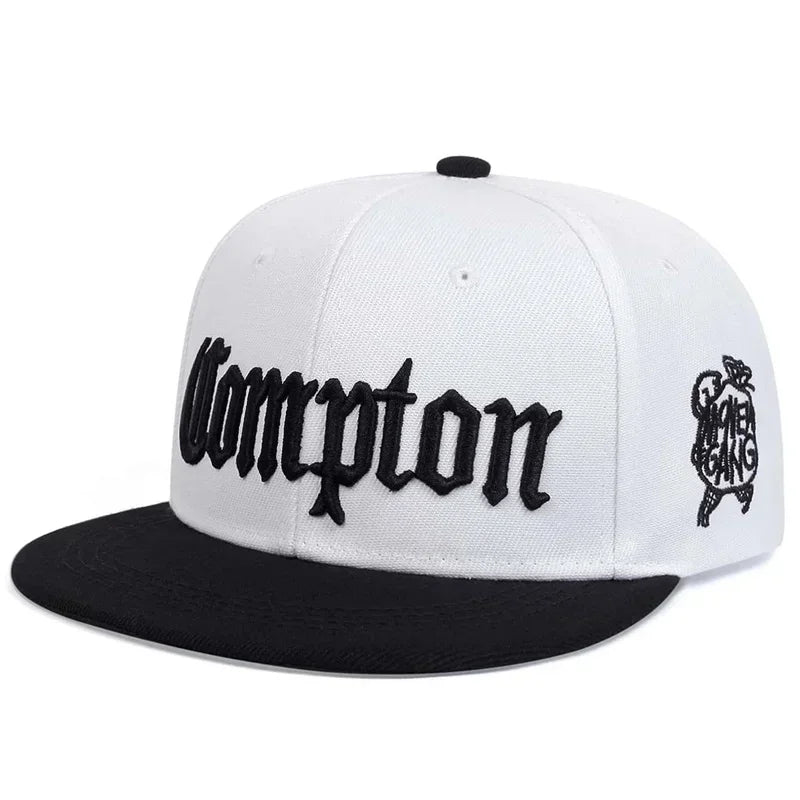 Unisex Compton Embroidery Hip Hop Snapback Cap