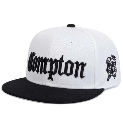 Unisex Compton Embroidery Hip Hop Snapback Cap