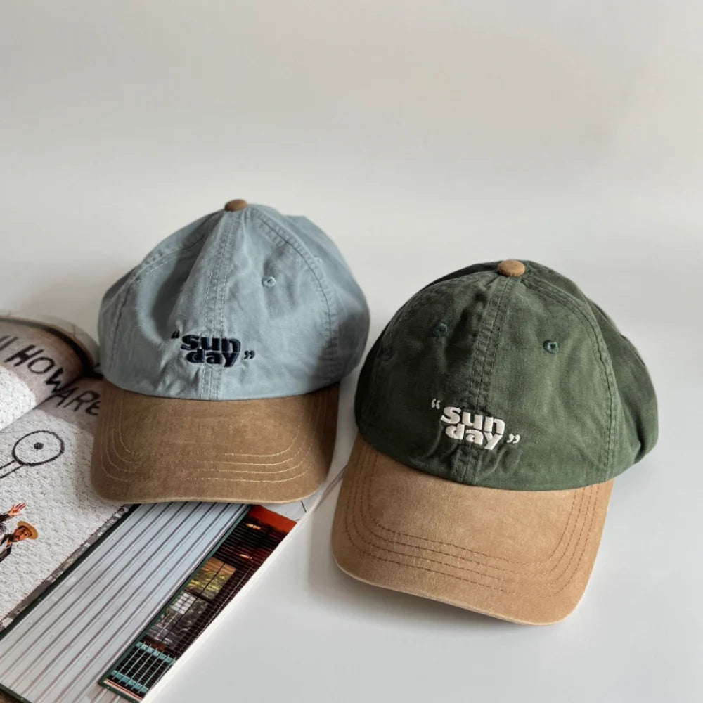 Sun Day Letter Embroidered Cotton Snapback Baseball Hat