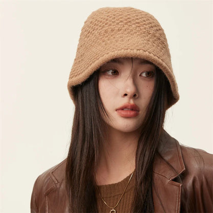 Japanese Vintage Knit Winter Bucket Hat