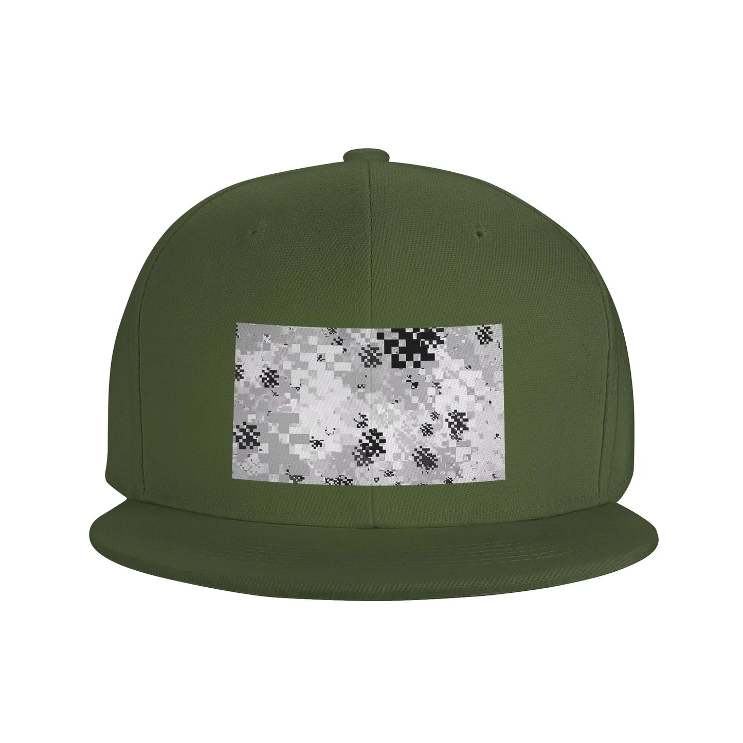 Black White Camouflage Pattern Snapback Cap