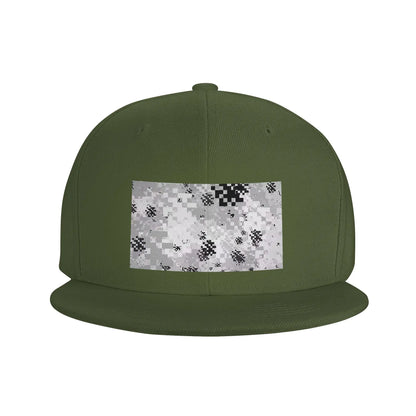 Black White Camouflage Pattern Snapback Cap