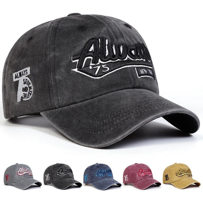 Always 75 Embroidered Washed Unisex Baseball Cap