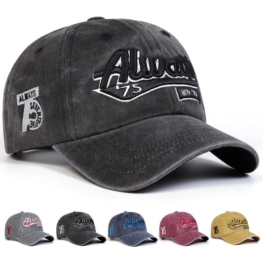 Always 75 Embroidered Washed Unisex Baseball Cap