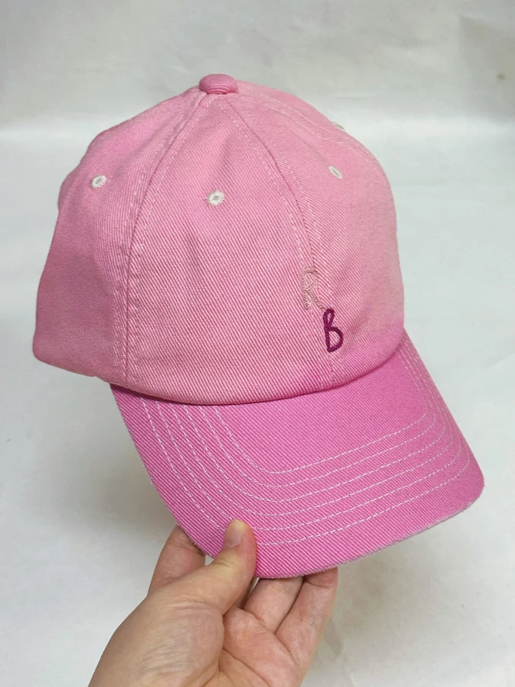 Hand Dyed Monogram Embroidered Cotton Baseball Cap