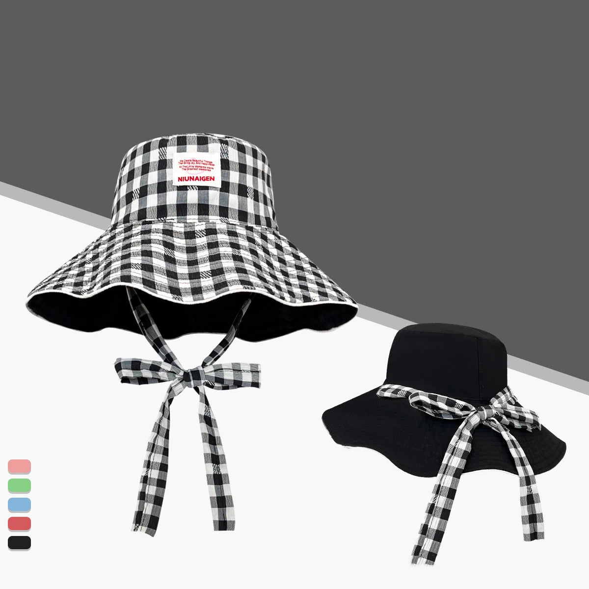 Plaid Double Sided Seaside Bucket Hat
