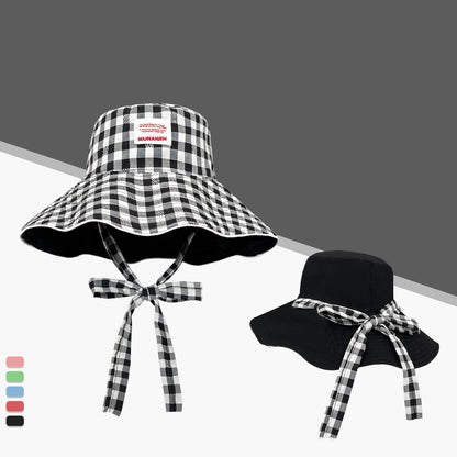 Plaid Double Sided Seaside Bucket Hat