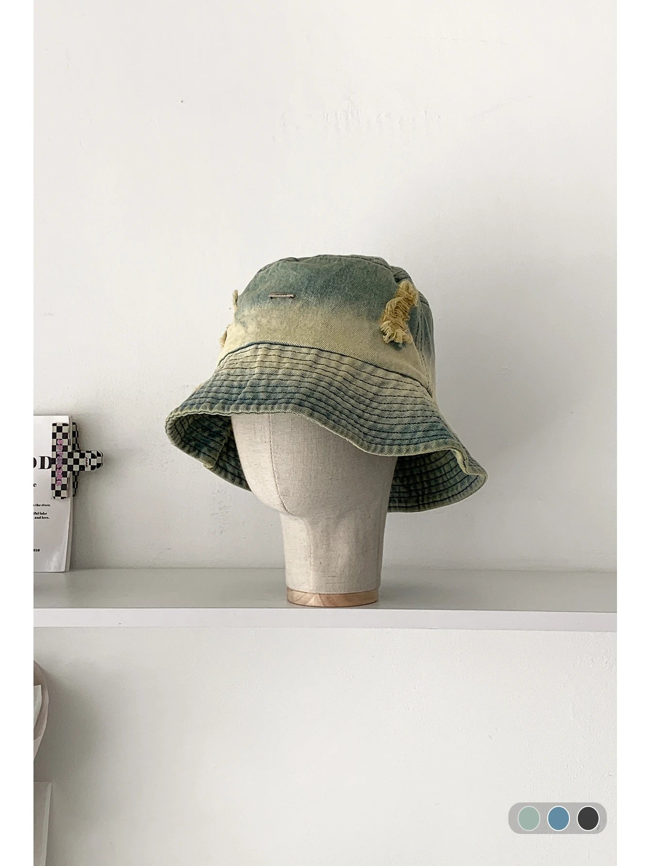 Retro Washed Ripped Denim Fisherman Hat