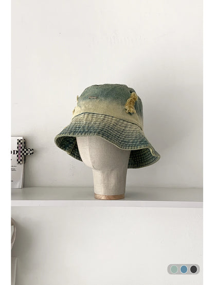 Retro Washed Ripped Denim Fisherman Hat