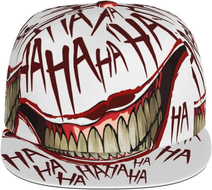 Funny Hahaha 3D Print Flat Bill Snapback Cap