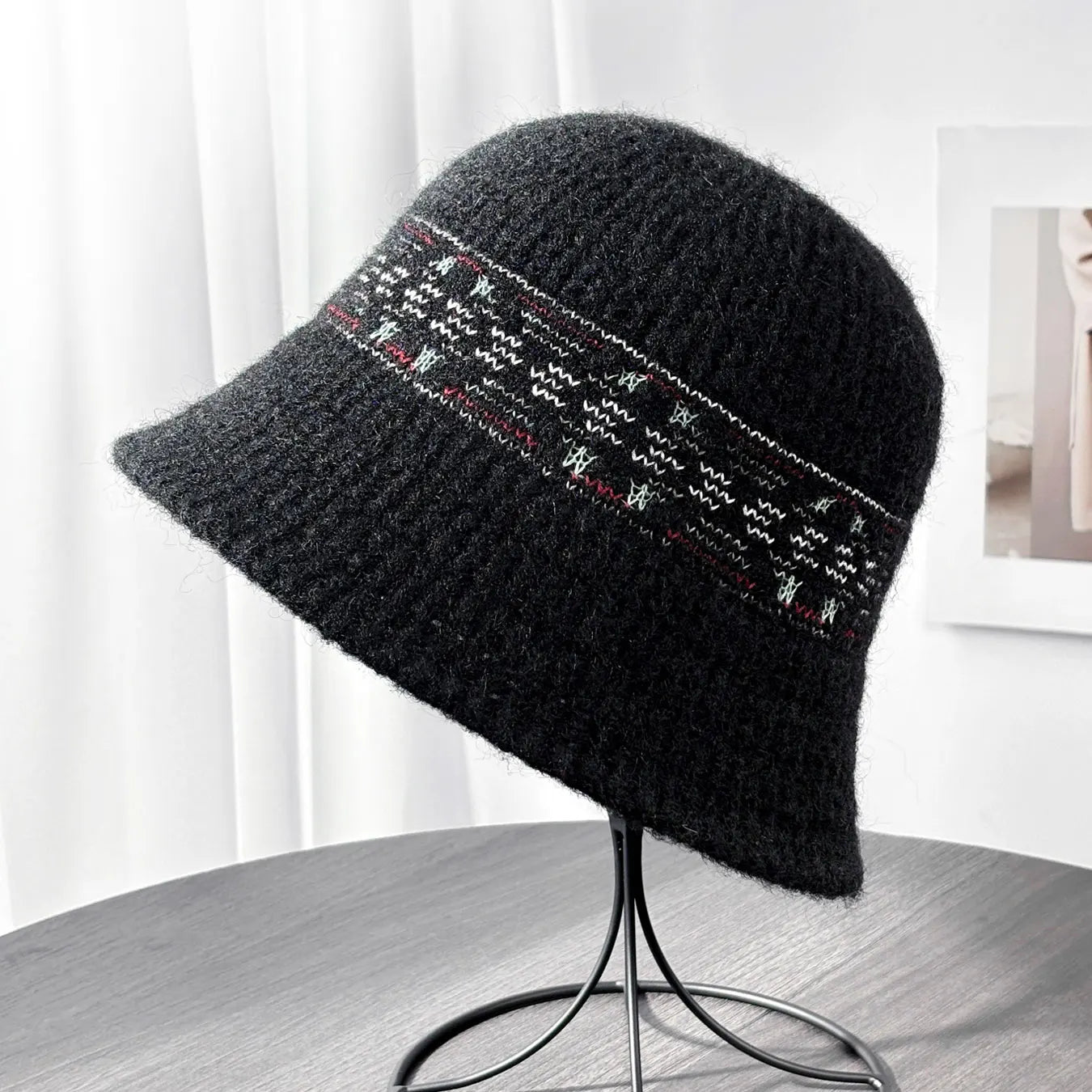 Vintage Fair Isle Wool Winter Bucket Hat