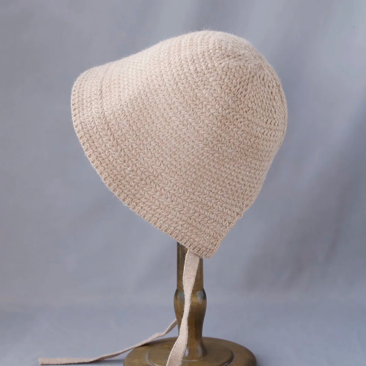 Solid Color Wool Knitted Winter Bucket Hat
