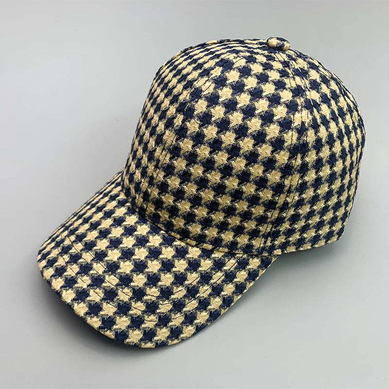Retro British Houndstooth Classic Baseball Cap