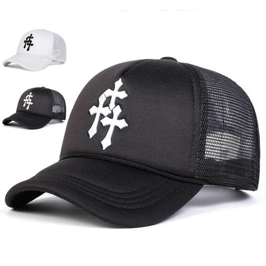 Unisex Cross Embroidery Baseball Net Caps