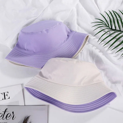 Double-sided Wearing Cap Solid Color Bucket Hat